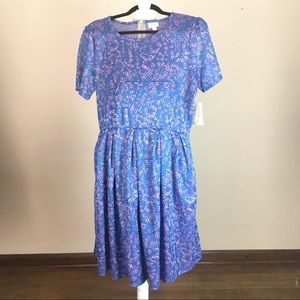 Lularoe Amelia Dress 3XL - NWT - Blue/pink